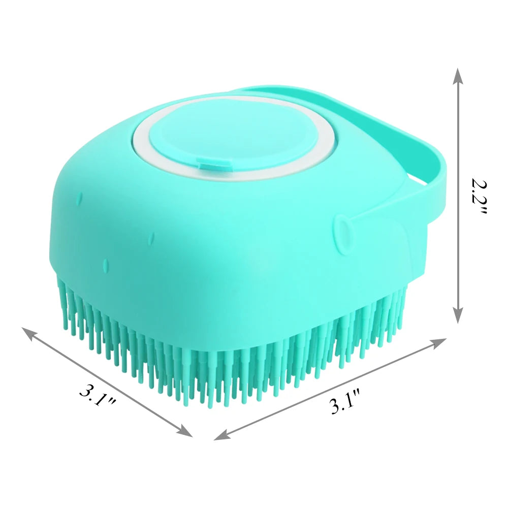 Escova massageadora para cães de estimação, escova massageadora para gatos, escova de banho para banho, cabelo curto, escovas de silicone macias