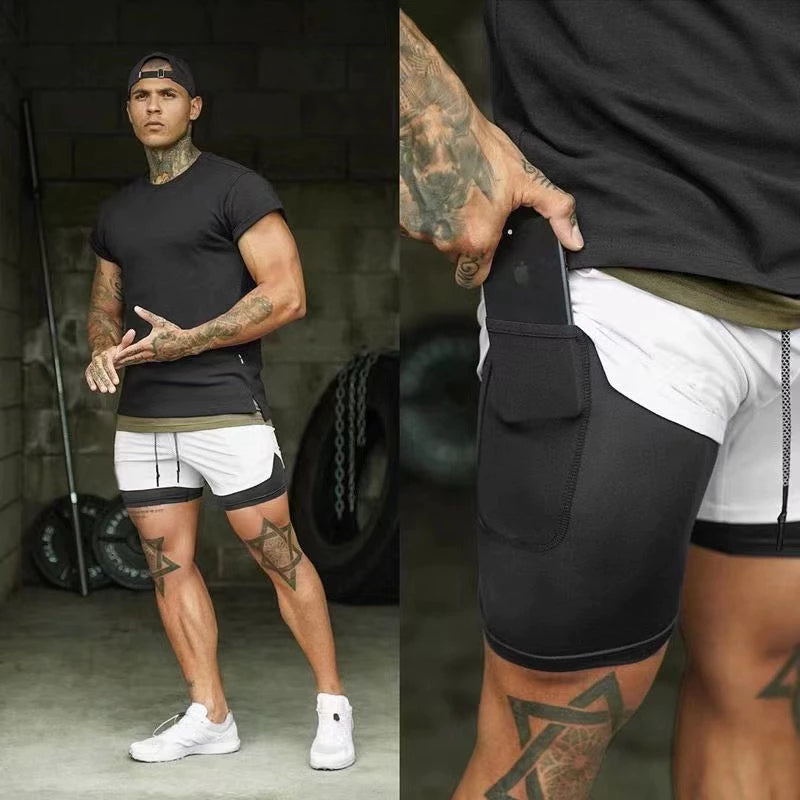 Short Masculino 2 em 1 Ultra Performance Com proteção Uv+20