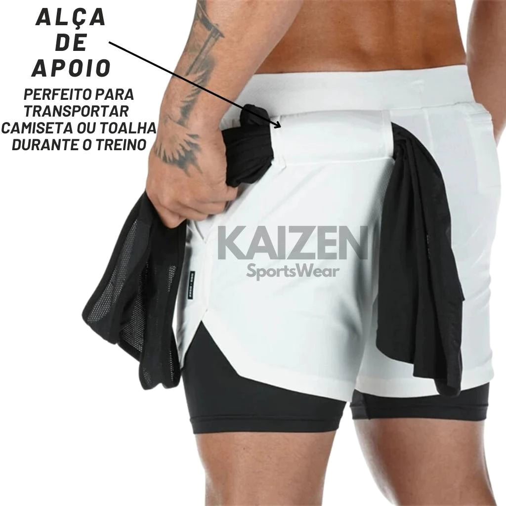 Short Masculino 2 em 1 Ultra Performance Com proteção Uv+20