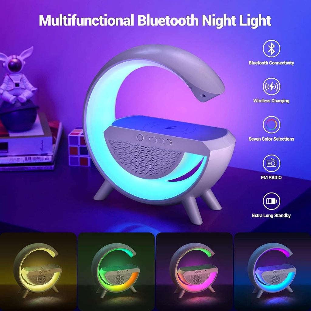 Caixa de Som G-Speaker Luminária Bluetooth Inteligente Carregador Sem Fio Led Luz Rgb Caxinha